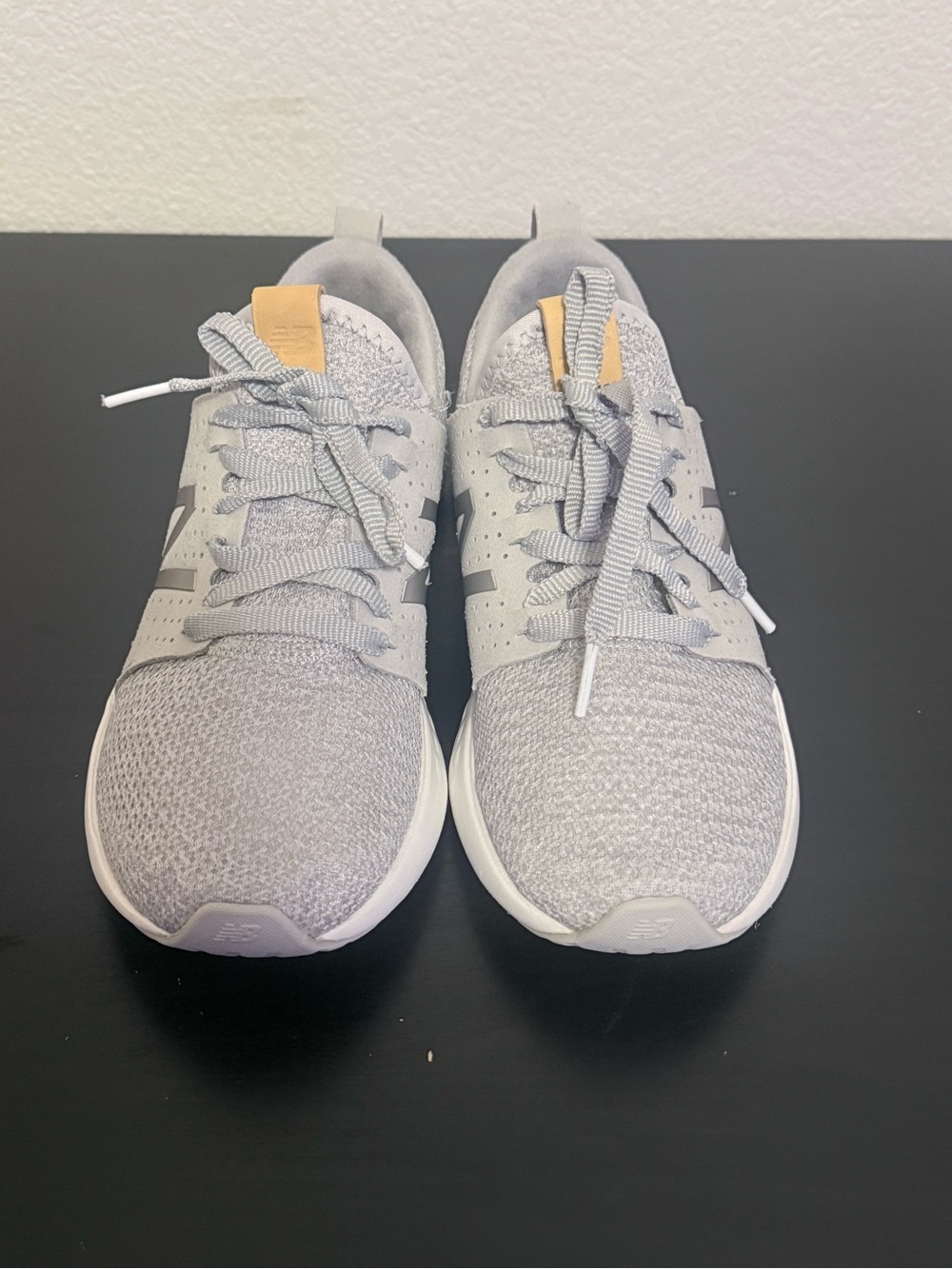 New Balance FRESH FOAM Women’s Light Gray Knit Athletic Sneaker